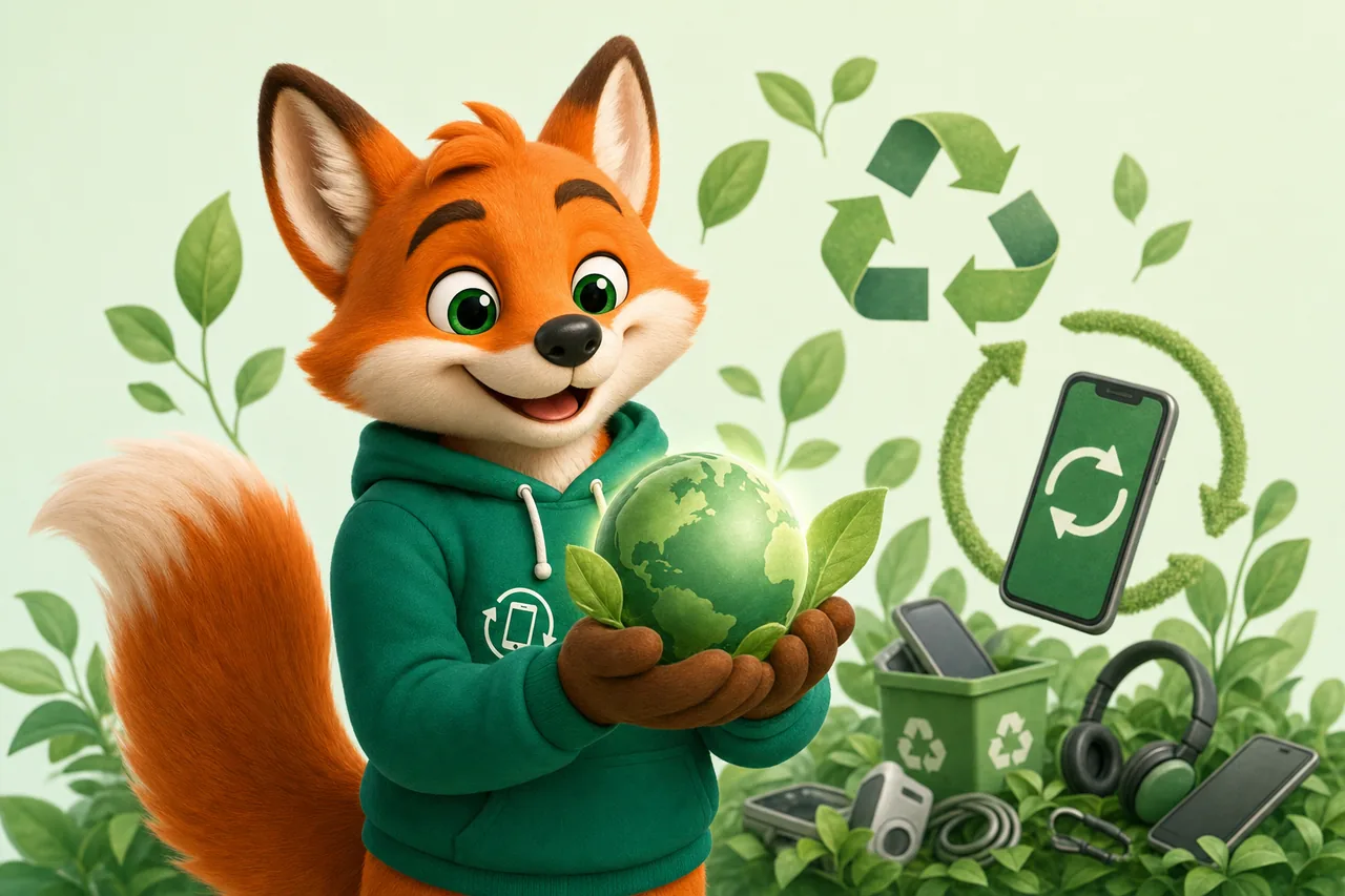 Fox, mascotte de rachat-telephone.com — Pour la planète